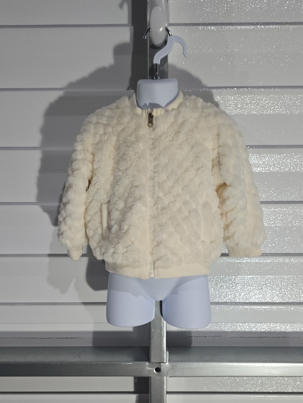 C&C California Cream Faux Fur Kids Puffer Jacket Size 3T